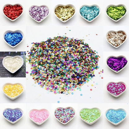 10g Solid Color Sequins Flat Round Pvc Clothing and Shoes Accessories DIY Hand-embroidered Flat Pieces 3mm 4mm 5mm 6mm