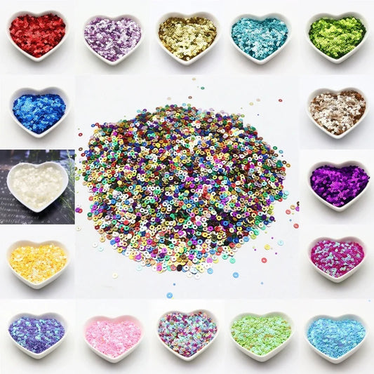 10g Solid Color Sequins Flat Round Pvc Clothing and Shoes Accessories DIY Hand-embroidered Flat Pieces 3mm 4mm 5mm 6mm