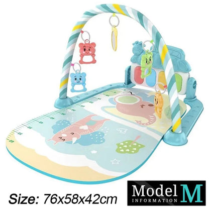 Baby Fitness Stand Music Play Gym Activity Toys Newborn Piano Crawling Blanket Pedal Game Pad Early Education 0-36 Months Gif
