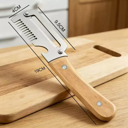 2026 New Paring Knife Ergonomic Wood Handle Knife Stainless Steel Vegetable Peeler with Wooden Handle 2-in-1 Fruit Potato Pee