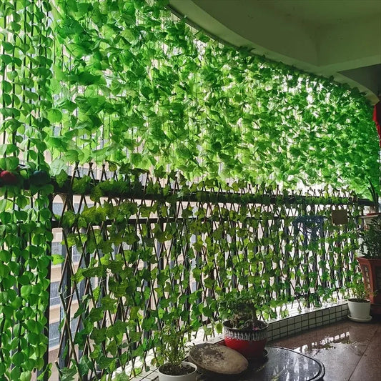 4/10M Artificial Plant Green Ivy Leaf Garland Fake Plant Creeper Hanging Vine Outdoor DIY Garden Wall Wedding Party Home Deco