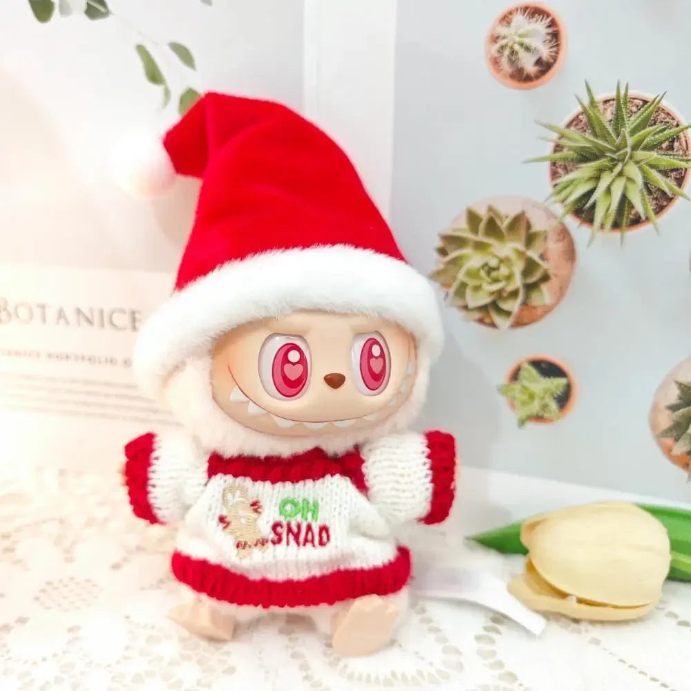 Mini Doll'S Clothes Outfit Accessories For Labubu Idol V1 V2 Christmas Cookie Man Sweater Hat New Year Clothes Gift - Hat Swe