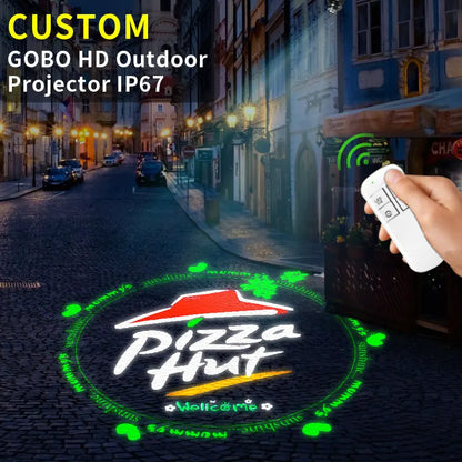 Custom Logo Led Gobo Projector Hd Sign Indoor/Outdoor Use Ip67 Waterproof Rotating Advertising Image Projection Door Lamp