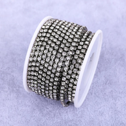 Crystal 10 Yard Rhinestones Trim Stone Cup Chain Gold Diamond Strass Decorative Applique Crystal Trimmings For Dresses - Gun-