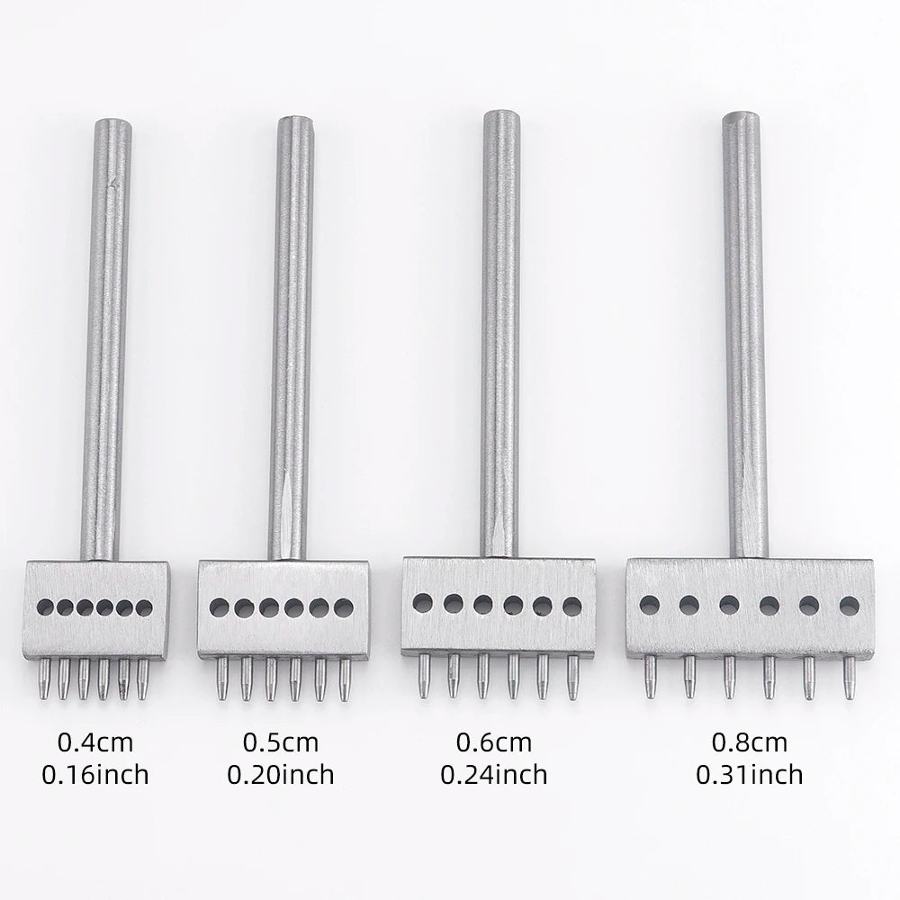 3pcs/SET Professional DIY Leather Punching Die, Manual Hole Punch for Leather Handcrafting, Multi-Round Punching Die Tool Set