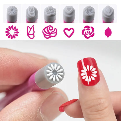 4Pcs/ 6Pcs Nail Art Stamp Pen Set, Easy DIY Nail Stamping, Stamper with Floral Butterfly Designs and Patterns