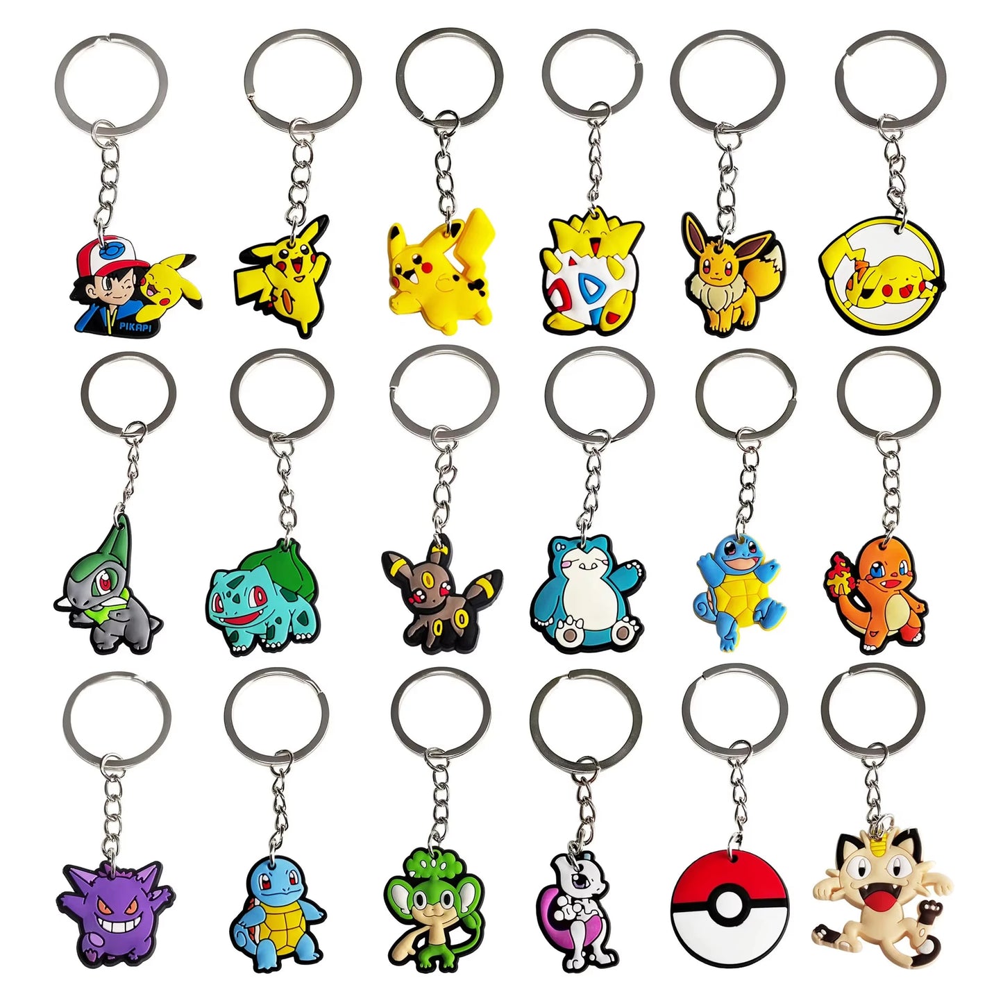 PokeMoned Party Favors Keychains Backpack Pika Pendants Accessories Souvenirs Festival Prizes for Kids Birthday Gift Baby Sho