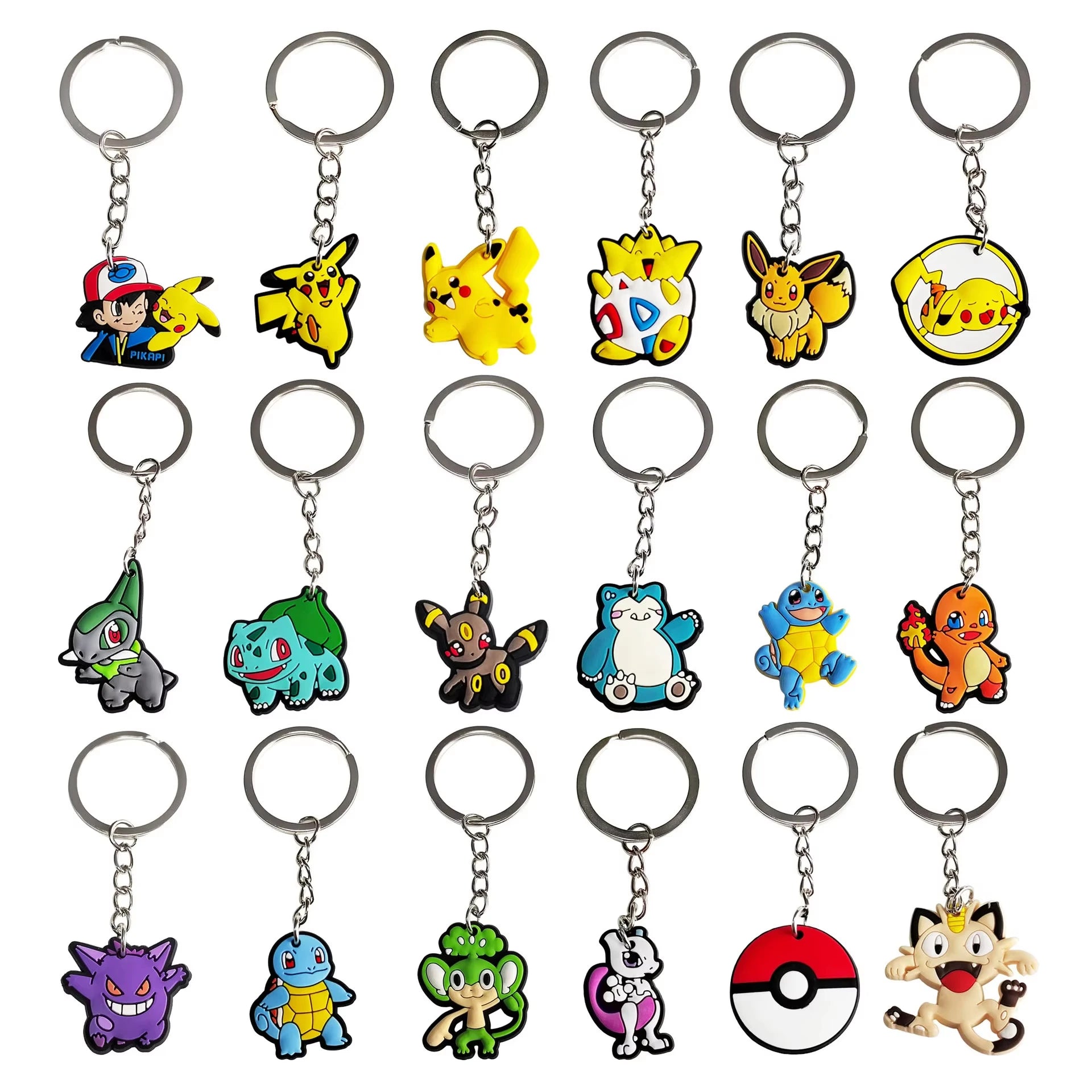 PokeMoned Party Favors Keychains Backpack Pika Pendants Accessories Souvenirs Festival Prizes for Kids Birthday Gift Baby Sho