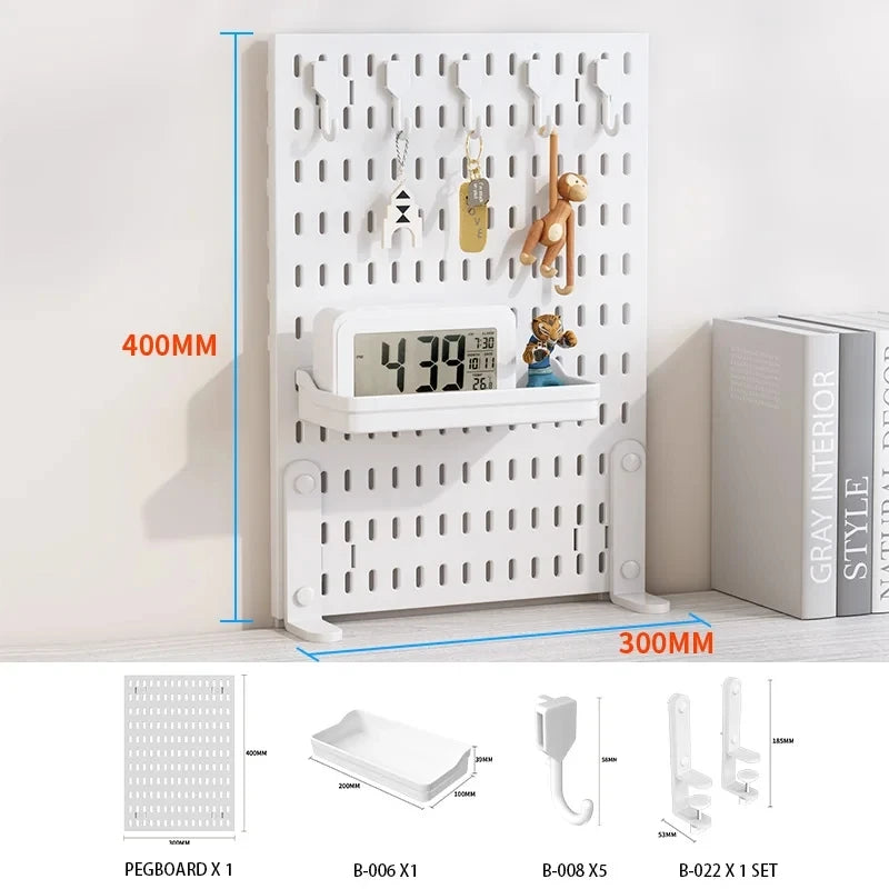 Pegboard Combination Desktop Storage Kit, Vertical and Clip-Type Pegboard Display Panels, Suitable for Home Office Storage. -