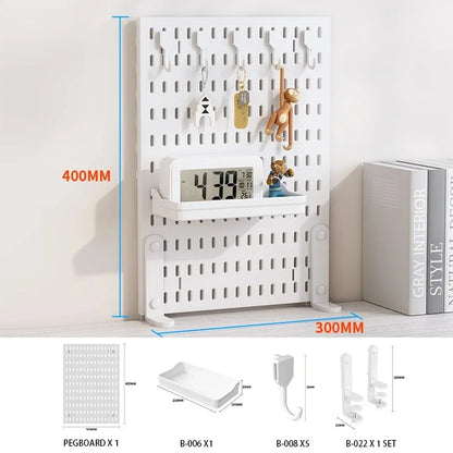 Pegboard Combination Desktop Storage Kit, Vertical and Clip-Type Pegboard Display Panels, Suitable for Home Office Storage. -