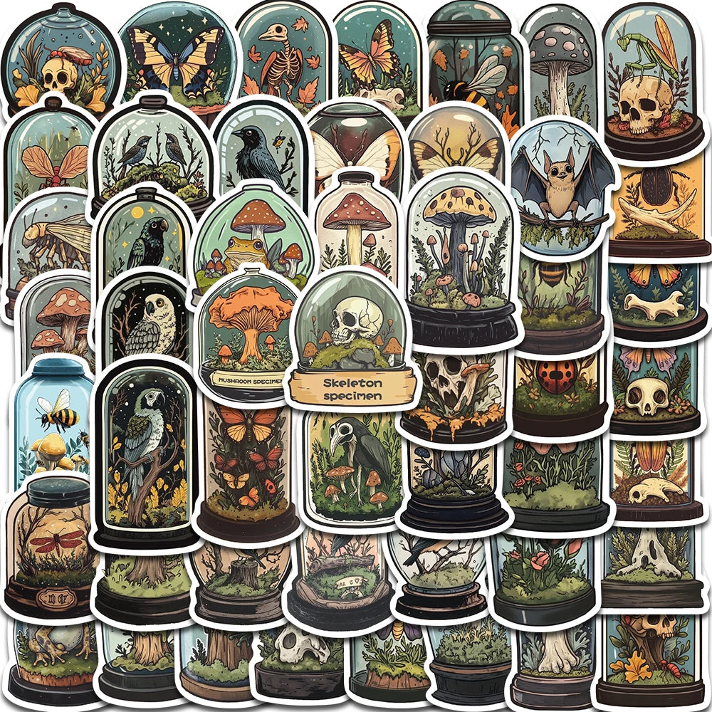 50PCS Cartoon VINYL Stickers Vintage Harajuku Laptop Scrapbook Bedroom Skateboard Phone Scrapbook Dormitory Wall Room Bar Dec