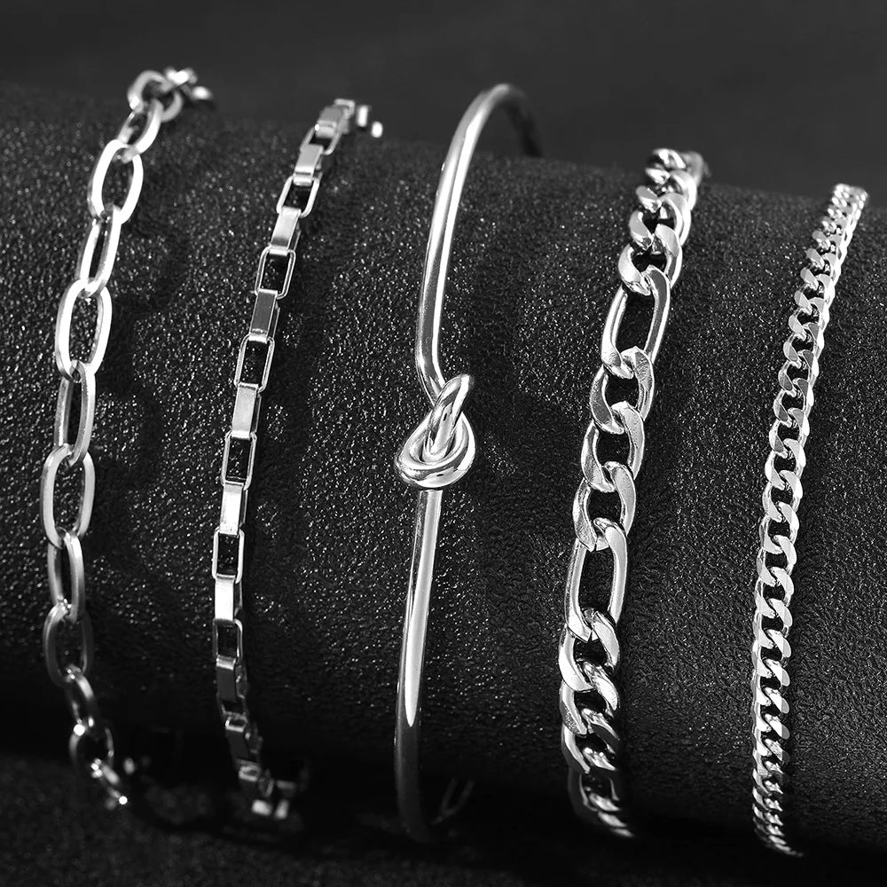 Stainless Steel Bohemian Style Personalized Anklet - F46 Silver