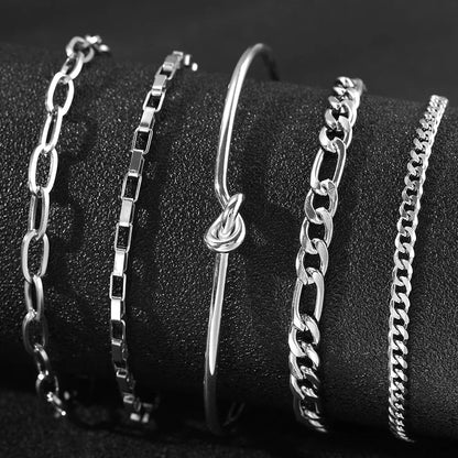 Stainless Steel Bohemian Style Personalized Anklet - F46 Silver