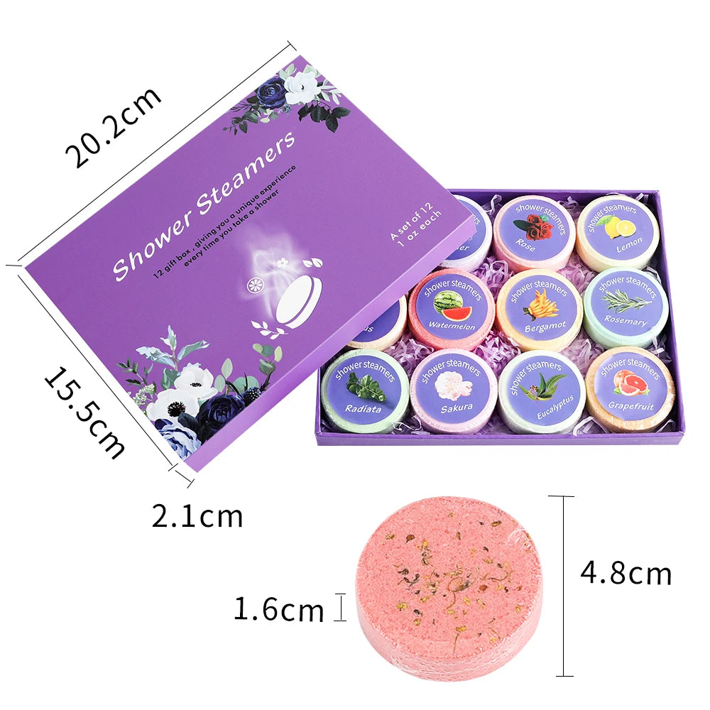 Shower Steamers Aromatherapy - Birthday Gifts for Women, 12 Pack Shower Bombs with Essential Oils. Gifts for Her, Self Care S