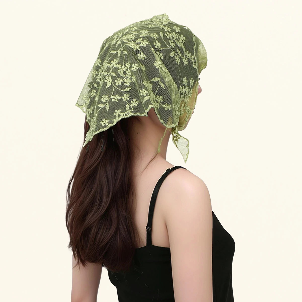 Fashion Ins Lace Hair Scarf Women Retro Triangle Hair Bands Vintage Triangular Headscarf Girls Elegant Headwear Hair Accessor