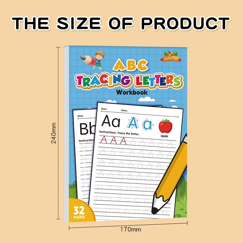 26 Alphabet Practicing Uppercase and Lowercase Letters English Coloring Book Pen Control Training Handwriting Practice Book