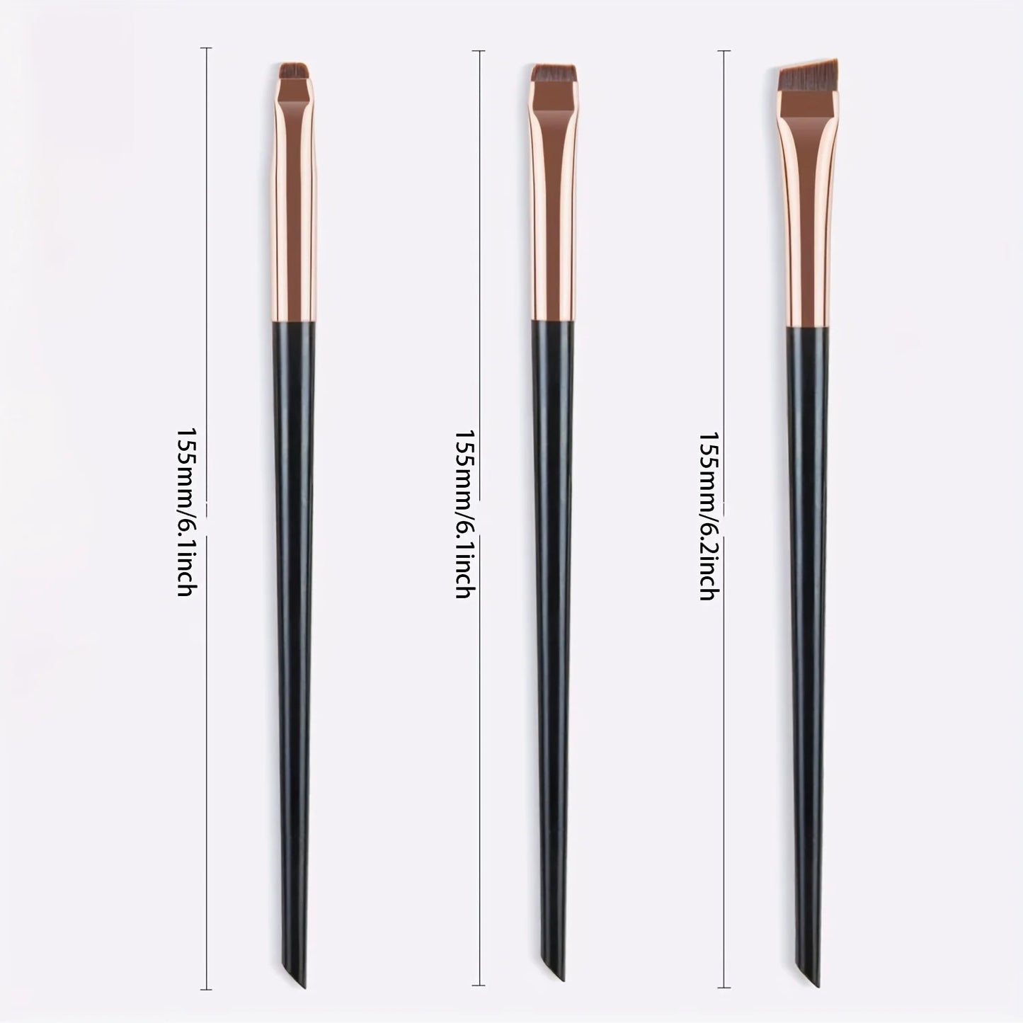 3pcs Makeup Brush Set, Blade Eyeliner Brush Fine Oblique Head Eyebrow Brush Outline Eyeliner Ultra-Thin Eye Shadow Brush Make