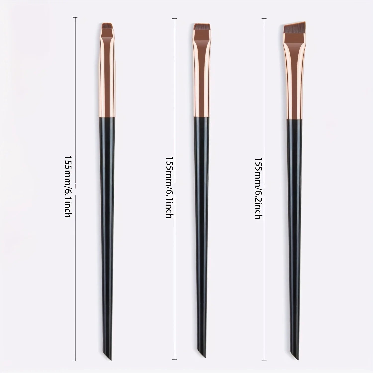 3pcs Makeup Brush Set, Blade Eyeliner Brush Fine Oblique Head Eyebrow Brush Outline Eyeliner Ultra-Thin Eye Shadow Brush Make