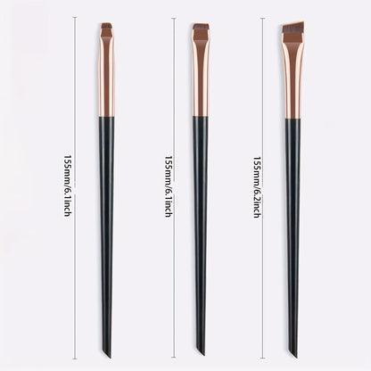 3pcs Makeup Brush Set, Blade Eyeliner Brush Fine Oblique Head Eyebrow Brush Outline Eyeliner Ultra-Thin Eye Shadow Brush Make