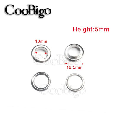 100 Sets Metal Eyelet Grommet Ring Kit for Garment Canvas Sewing Accessories Silver 2mm 3mm 4mm 5mm 6mm 8mm 10mm 12mm 14mm 17
