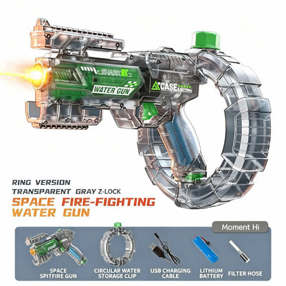 Simulated Firing and Recoil Electric Water Gun Toys Children Automatic Sensor Lights Water Pistol Summer Outdoor Beach Kids T