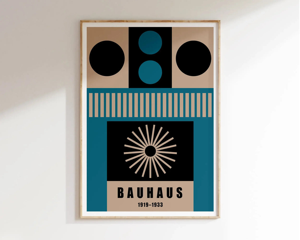 Mid Century Bauhaus Geometric Canvas Prints Poster Retro Abstract Wall Art Painting Pics for Modern Living Room Home Decorati