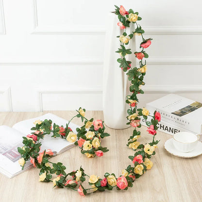 7ft 2m Flower String Artificial Wisteria Vine Garland Plants Foliage Outdoor Home Trailing Flower Fake Flower Hanging Wall De