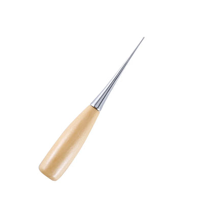 Durable Professional Leather Wood Handle Awl For Leather Craft Stitching Sewing Accessories Sewing Stitching Awl Hand Tools -
