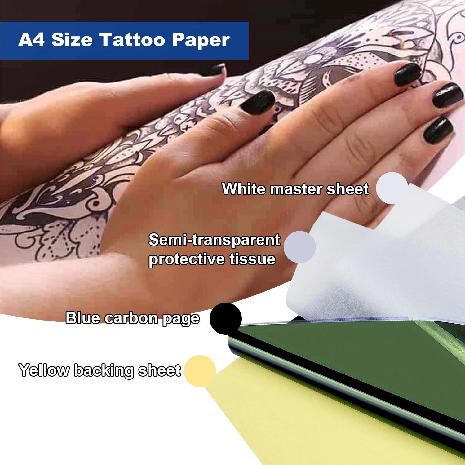 Tattoo Transfer Paper 20 50 100Pcs A4 Thermal Stencil Paper for Tattoo Copier Machine Professional Tattoo Supply for Users