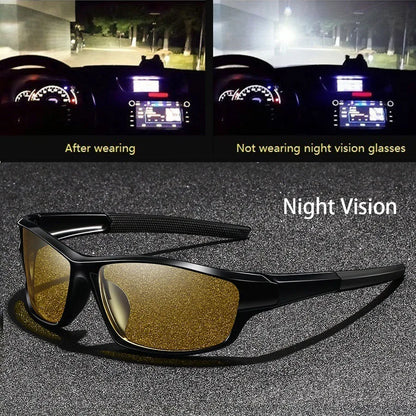 Fashion Vintage Square Frame Unisex Night Vision Glasses Reduce Visual Fatigue Lenses Anti-Glare Anti-Reflective Eyewear
