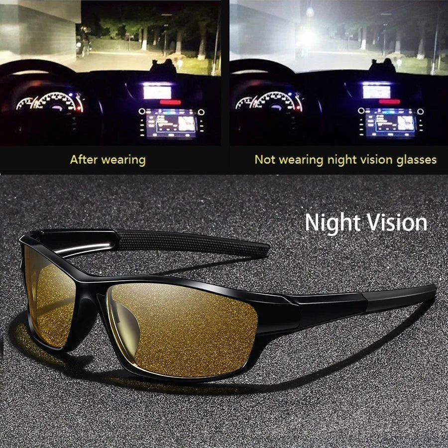 Fashion Vintage Square Frame Unisex Night Vision Glasses Reduce Visual Fatigue Lenses Anti-Glare Anti-Reflective Eyewear - F6