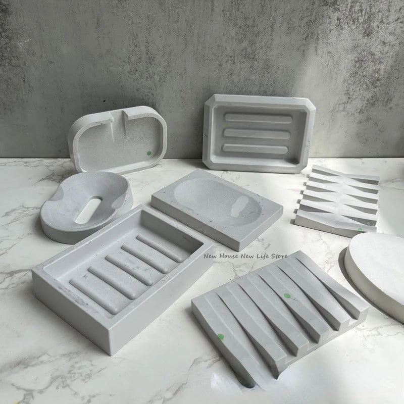 Soap Storage Tray Concrete Silicone Molds Square Soap Dish Plate Resin Epoxy Moulds Handmade Cement Plaster Soap Box Holder M