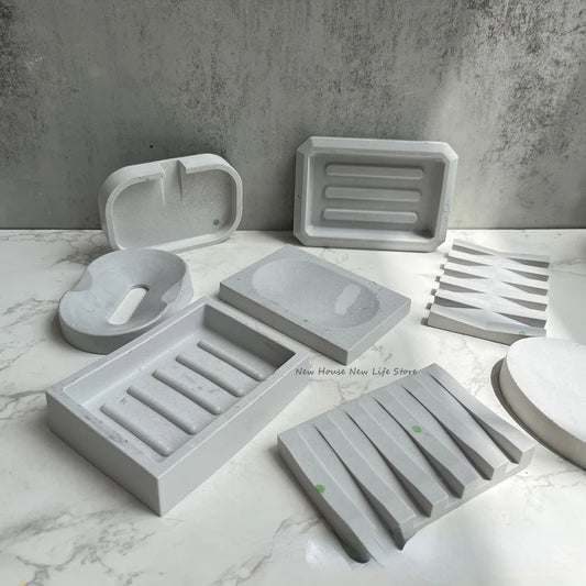 Soap Storage Tray Concrete Silicone Molds Square Soap Dish Plate Resin Epoxy Moulds Handmade Cement Plaster Soap Box Holder M