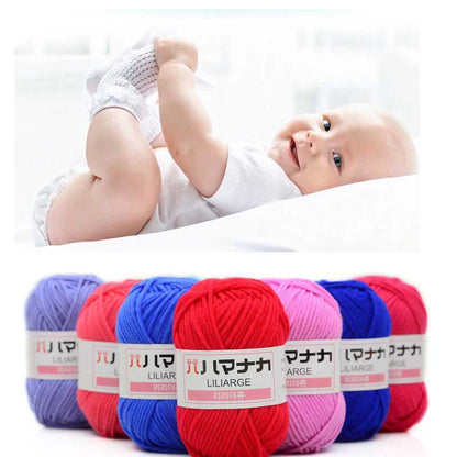 25G Milk Sweet Soft Baby Cotton Knitting Wool Thick Fiber Yarn Velvet Hand Threads for Knitting Wool Crochet Yarn for DIY Swe