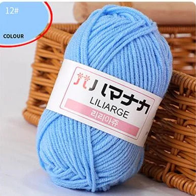 25G Milk Sweet Soft Baby Cotton Knitting Wool Thick Fiber Yarn Velvet Hand Threads for Knitting Wool Crochet Yarn for DIY Swe