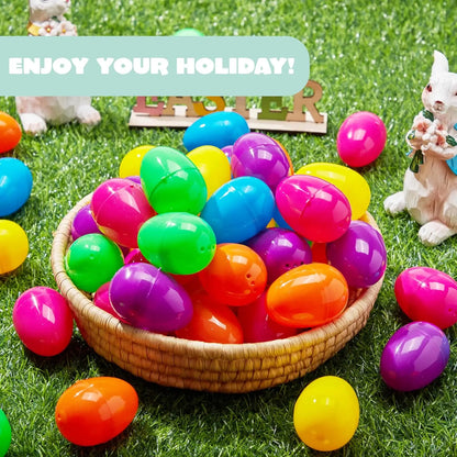 30pcs Easter Eggs Empty Plastic Eggs Fillable Colorful Bright Eggshell Bulks for Easter Hunt Filling Treats Party Favor