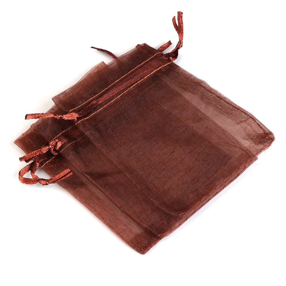 50/100pcs/lot Organza Gift Bag For Jewelry 24 Colors Drawstring Pouches For Wedding Christmas Candy Gift Bags Jewelry Packing