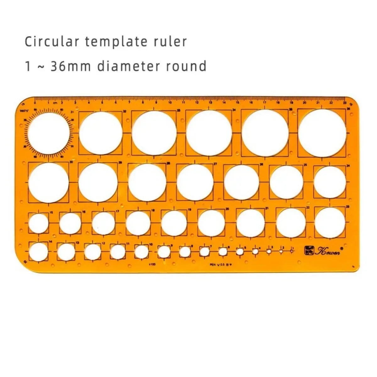 Architectural Drafting Template Set - Round & Oval Shapes, Resin Design Rulers for Furniture and Building Plans, Office Suppl