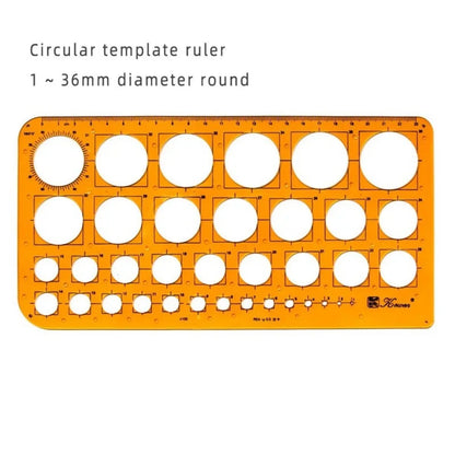 Architectural Drafting Template Set - Round & Oval Shapes, Resin Design Rulers for Furniture and Building Plans, Office Suppl