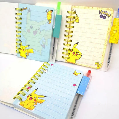 Pokemon Pikachu Notebook with Pen, Cute Cartoon Diary for School Girls, Kids Stationery Set Gift Box, Journal School Supplies
