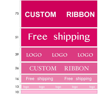 HAOSIHUI Custom Satin Ribbons Personalized Logo Printed Single Face 10~50~100 Yards Polyester for Gift Wedding Birthday DIY T