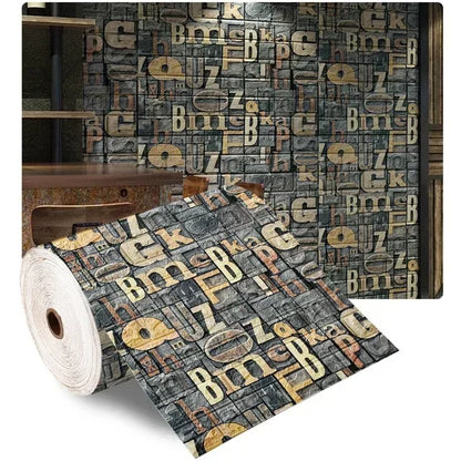70cmx1/5/10m 3D Wallpaper Decoration Self-adhesive Antique Foam Brick Wallpaper Living Room Bedroom Waterproof 3d Wall Sticke