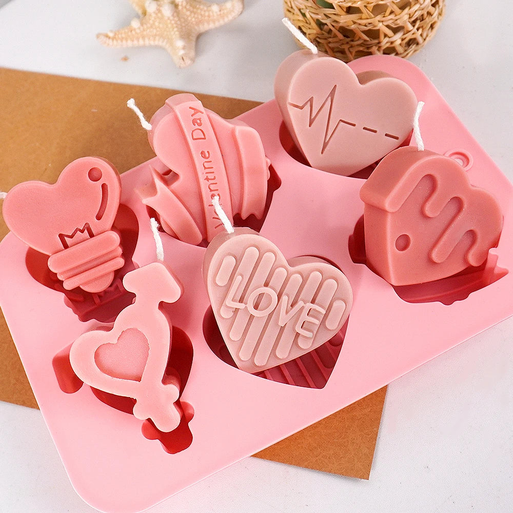 New kinds Heart Shape Silicone Soap Mold DIY Handmade Angel Love Cake Chocolate Baking Molds Aromath Soap Candle Crafts Makin