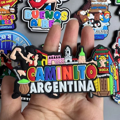 Argentine Travel Souvenirs PVC Fridge Magnets Tourist Souvenir Fridge Decorations Gifts