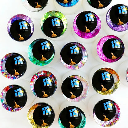 20 unique "eye" toys, available in 14-20mm sizes, 3D cartoon-shaped flashing eyes, safe type of eyes for DIY crafting.