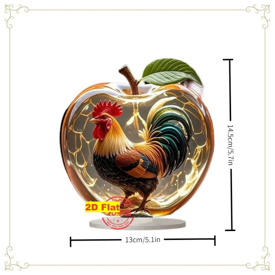 2D Acrylic Apple Landscape Desktop Decoration Ornament Home Living Room Entrance Tabletop Decoration Office Table Ornament - 