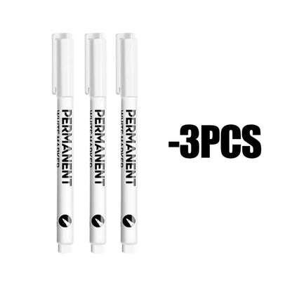 3/6Pcs Art Writing Waterproof White Paint Pen Fine Tip Oil-Based Marker Pen Acrylic Paint Marker Stationery Supplies - 3 pcs