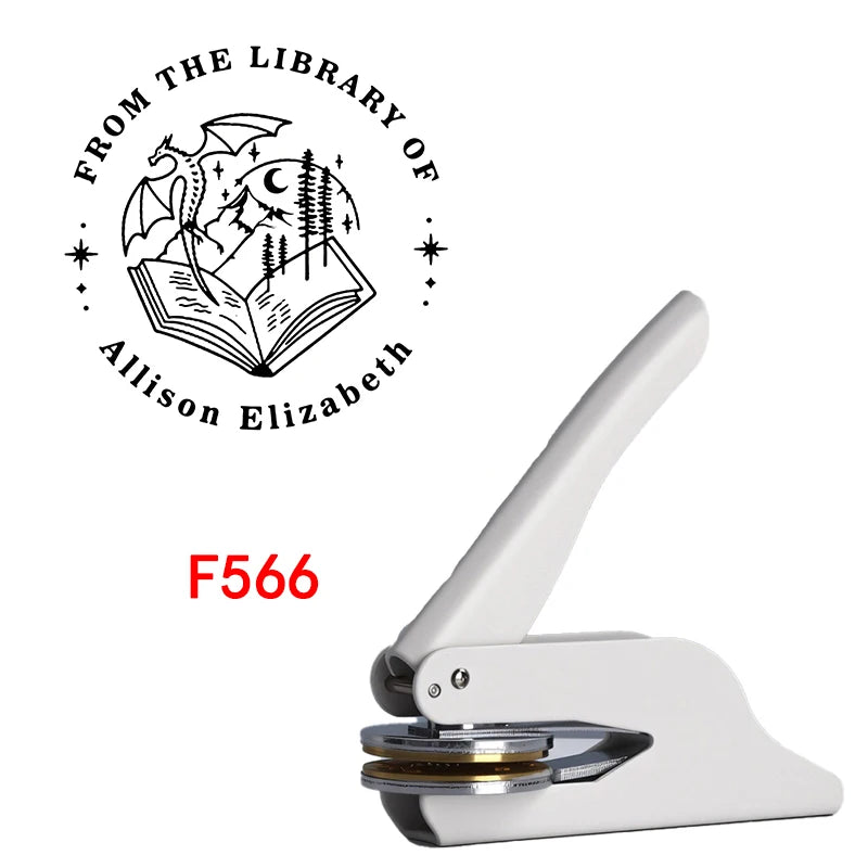 Custom Embosser Stamp,From the Library Embosser,Personalized Book Embosser Stamps,Custom Logo,Magic School,Gift for Book Love