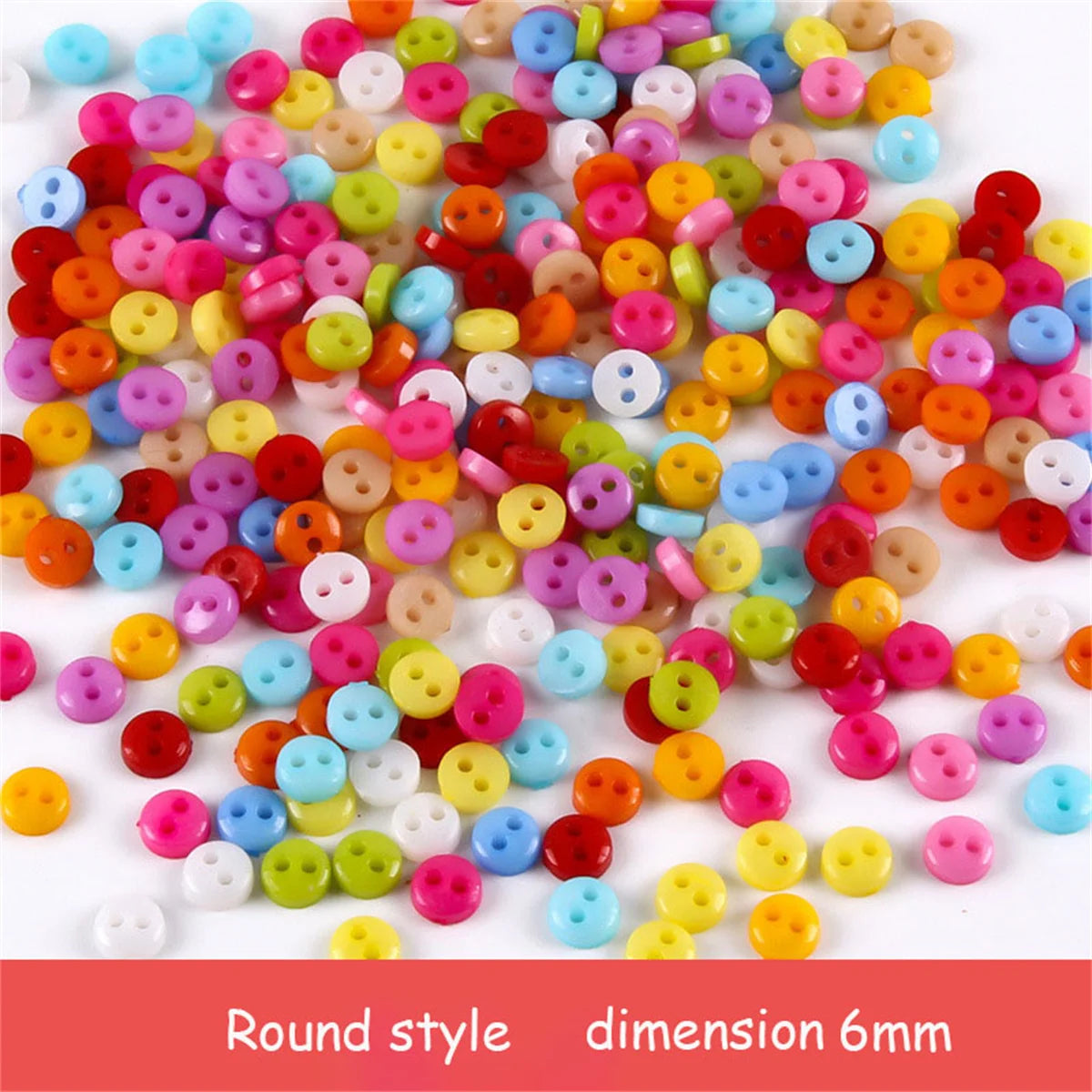 100pcsDouble hole 6mm small button, 15colors, miniature mini button, very suitable for doll clothes, baby buttons, smart butt