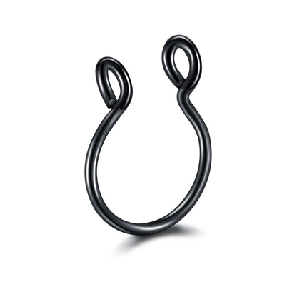 5pcs Stainless Steel Magnet Fake Nose Ring Hoop Fake Piercing Hoop Septum Rings For Women Fashion Gothic Rock Body Jewelry Gi